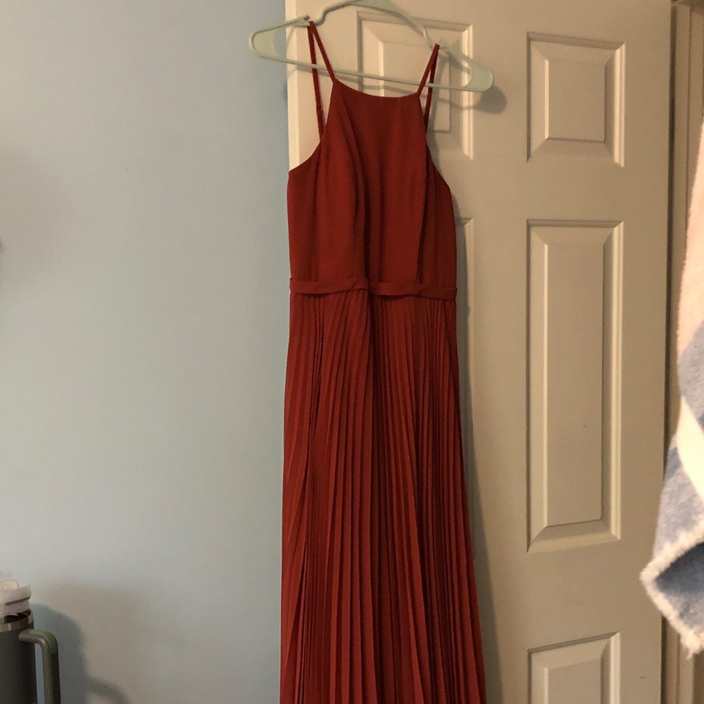 Azazie Terracotta Pleated Wedding Dress
